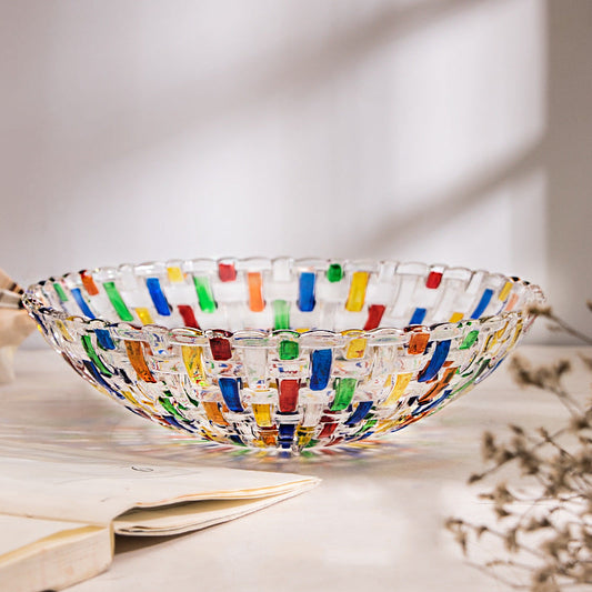 Jarrón de Vidrio Emplomado Frutero Tarro Copa Utensilios de Decoración del Hogar