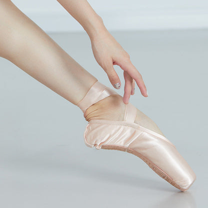 Lace-up Ballet Shoes Satin Leather Pointe Shoes Ballet Training Shoes Hard Shoes