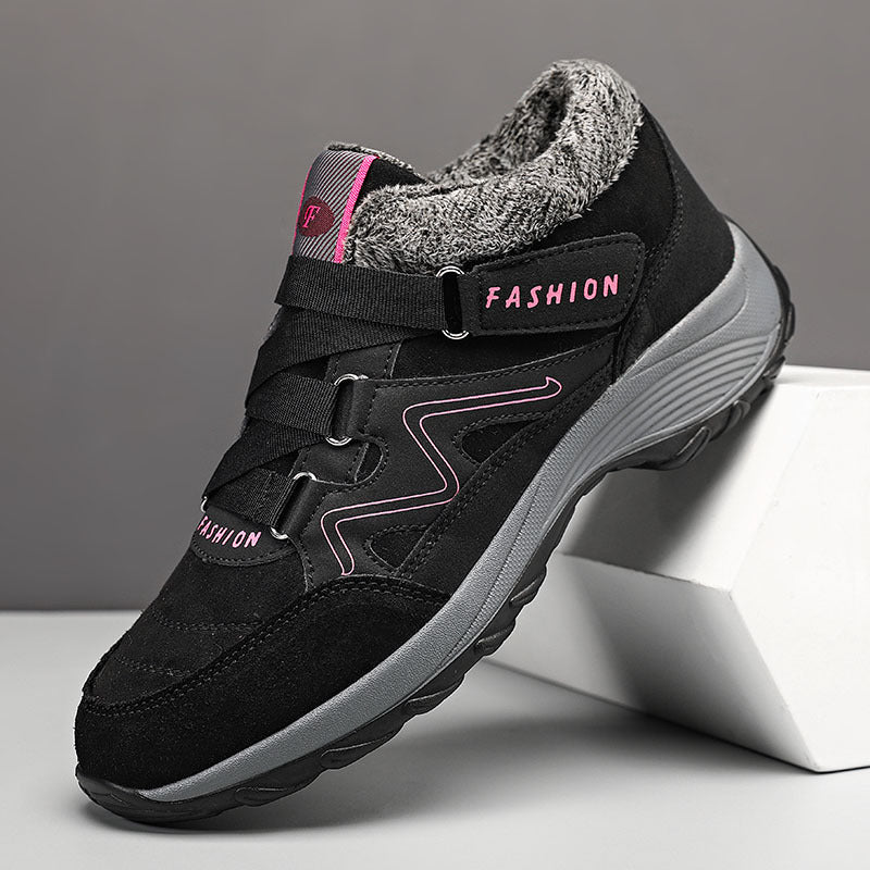 Bottes de neige pour femmes, doublées polaire, chaussures thermiques grande taille, chaussures décontractées portables d'extérieur pour femmes