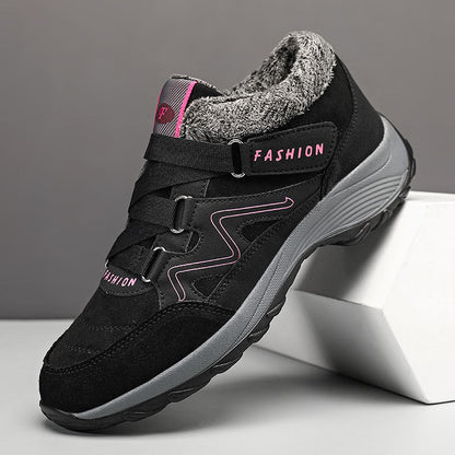 Bottes de neige pour femmes, doublées polaire, chaussures thermiques grande taille, chaussures décontractées portables d'extérieur pour femmes