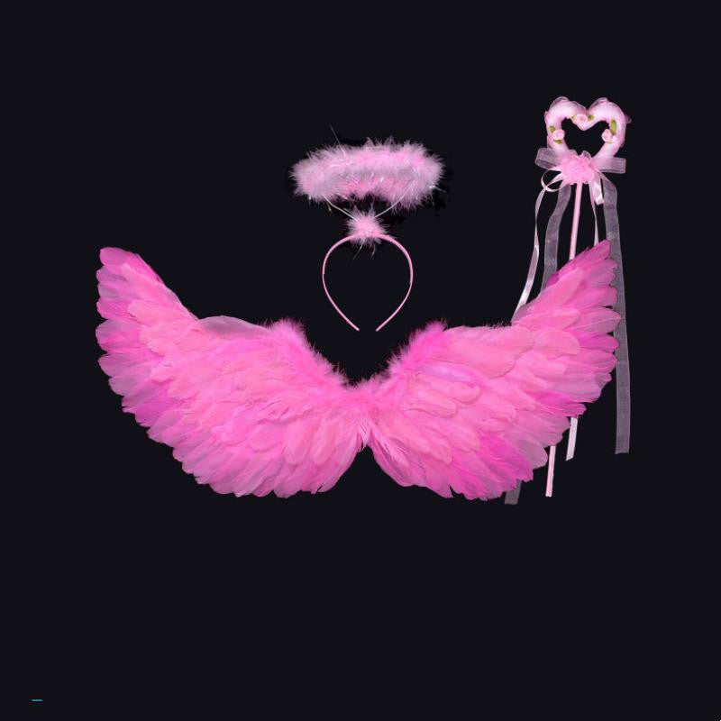 Ailes Accessoires Fleur Fille Robe De Fête Halloween Noël Spectacle Ailes en Plumes