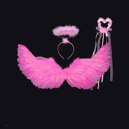 Ailes Accessoires Fleur Fille Robe De Fête Halloween Noël Spectacle Ailes en Plumes