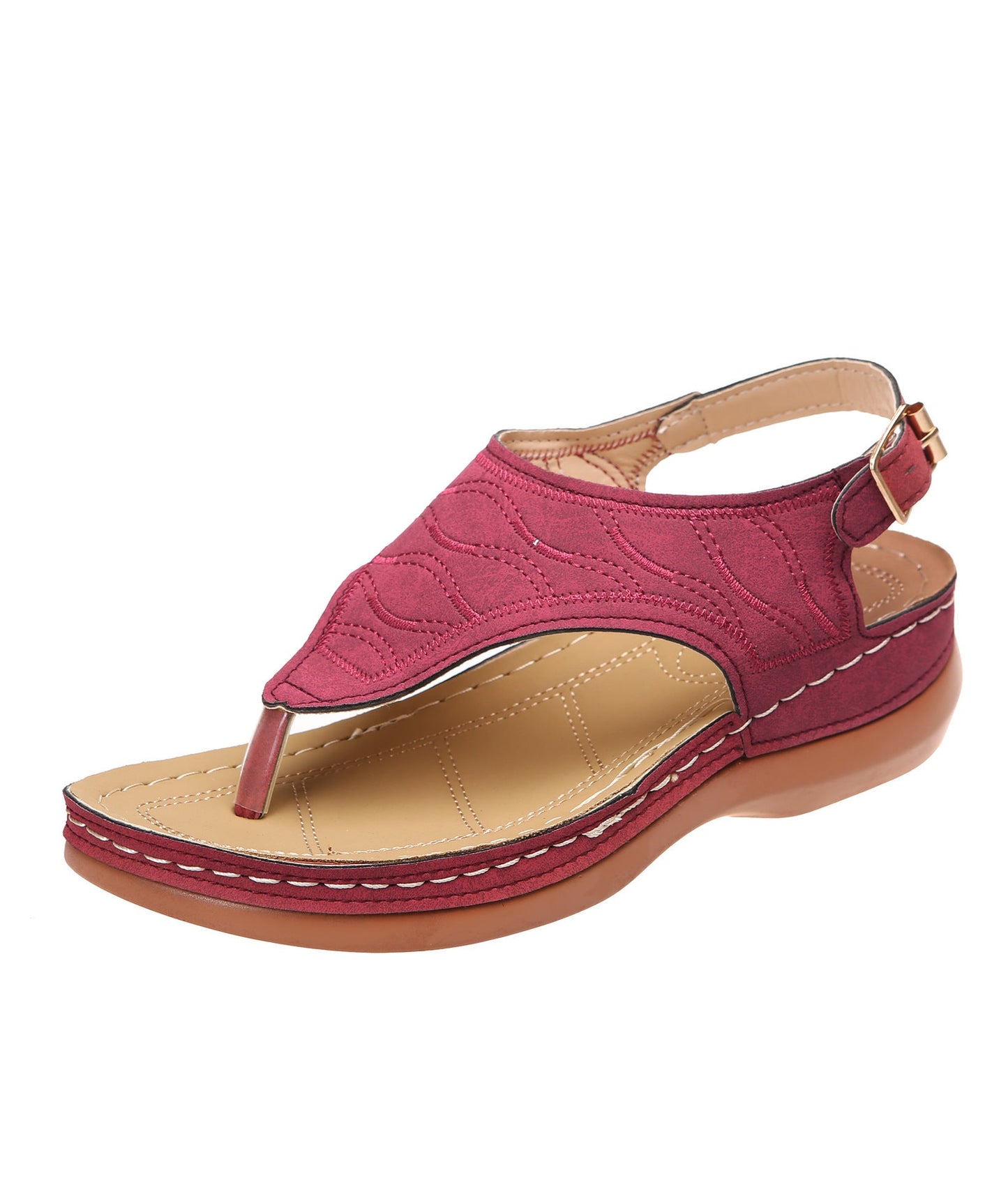 Chaussures d'été Sandales romaines rétro à clip pour femmes avec boucle à la cheville