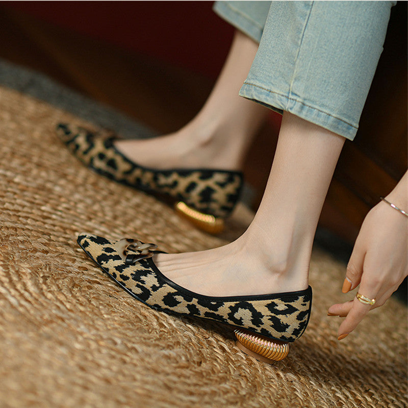 Retro Thick-heeled Low-heeled Single Shoes