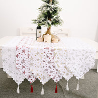 Chemin de table blanc bronzant en tissu pour la maison