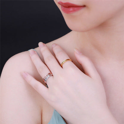 Anillo liso personalizado de plata de ley 925 para hombre