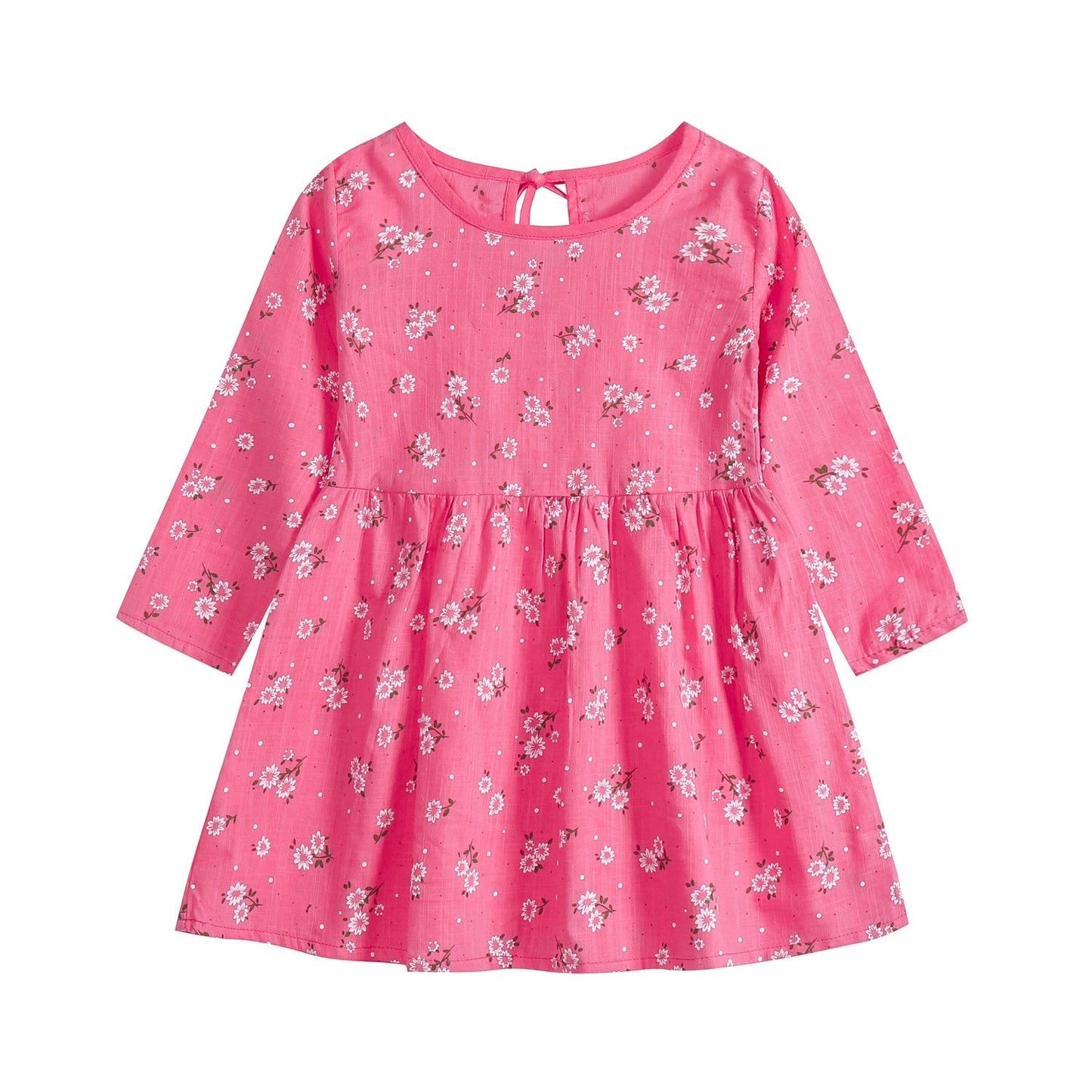 Robe en coton à manches longues à motif floral pour enfants