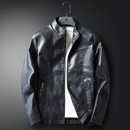 Chaqueta juvenil de cuero para hombre, estilo coreano, nueva, ajustada