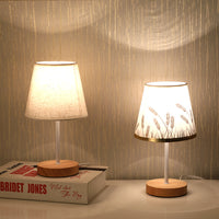 Solid Wood Fabric Decorative Table Lamp Bedroom