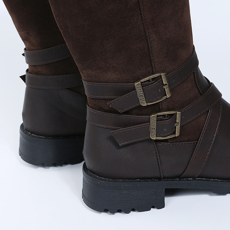 Chaussures à talon carré grande taille pour femmes – Ceinture décontractée à petit talon
