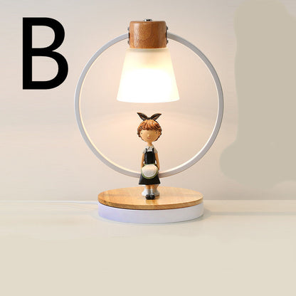 Lampe de chevet en bois massif pour chambre à coucher