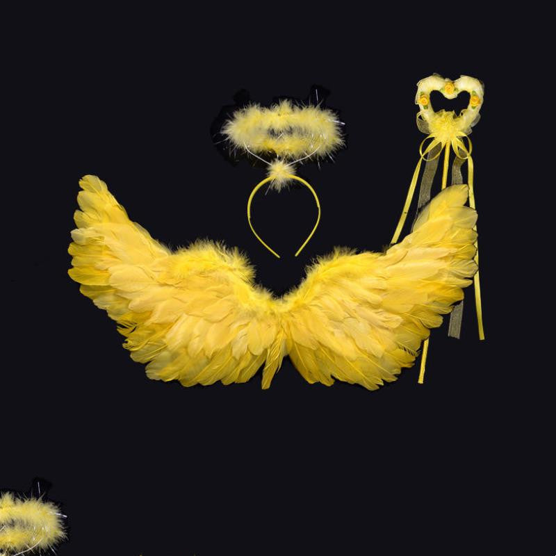Ailes Accessoires Fleur Fille Robe De Fête Halloween Noël Spectacle Ailes en Plumes
