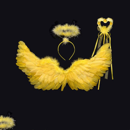 Ailes Accessoires Fleur Fille Robe De Fête Halloween Noël Spectacle Ailes en Plumes