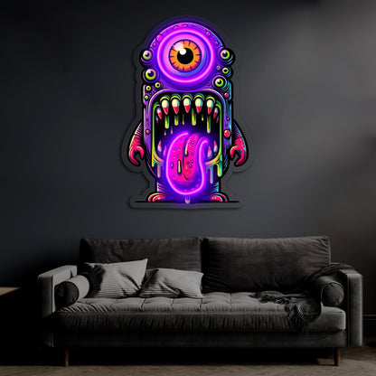 UV Printed Skull Neon Sign, Neon Wall Art, Neon Light Sign, UV Print Neon Sign
