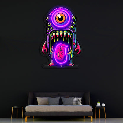 UV Printed Skull Neon Sign, Neon Wall Art, Neon Light Sign, UV Print Neon Sign