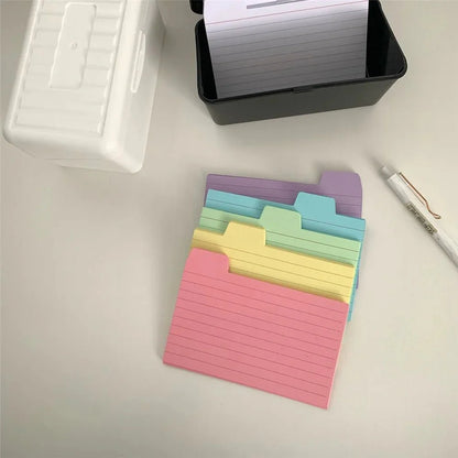 50 Pcs Index Label Papers with Tabs – 5 Colors