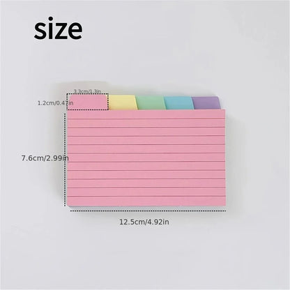 50 Pcs Index Label Papers with Tabs – 5 Colors