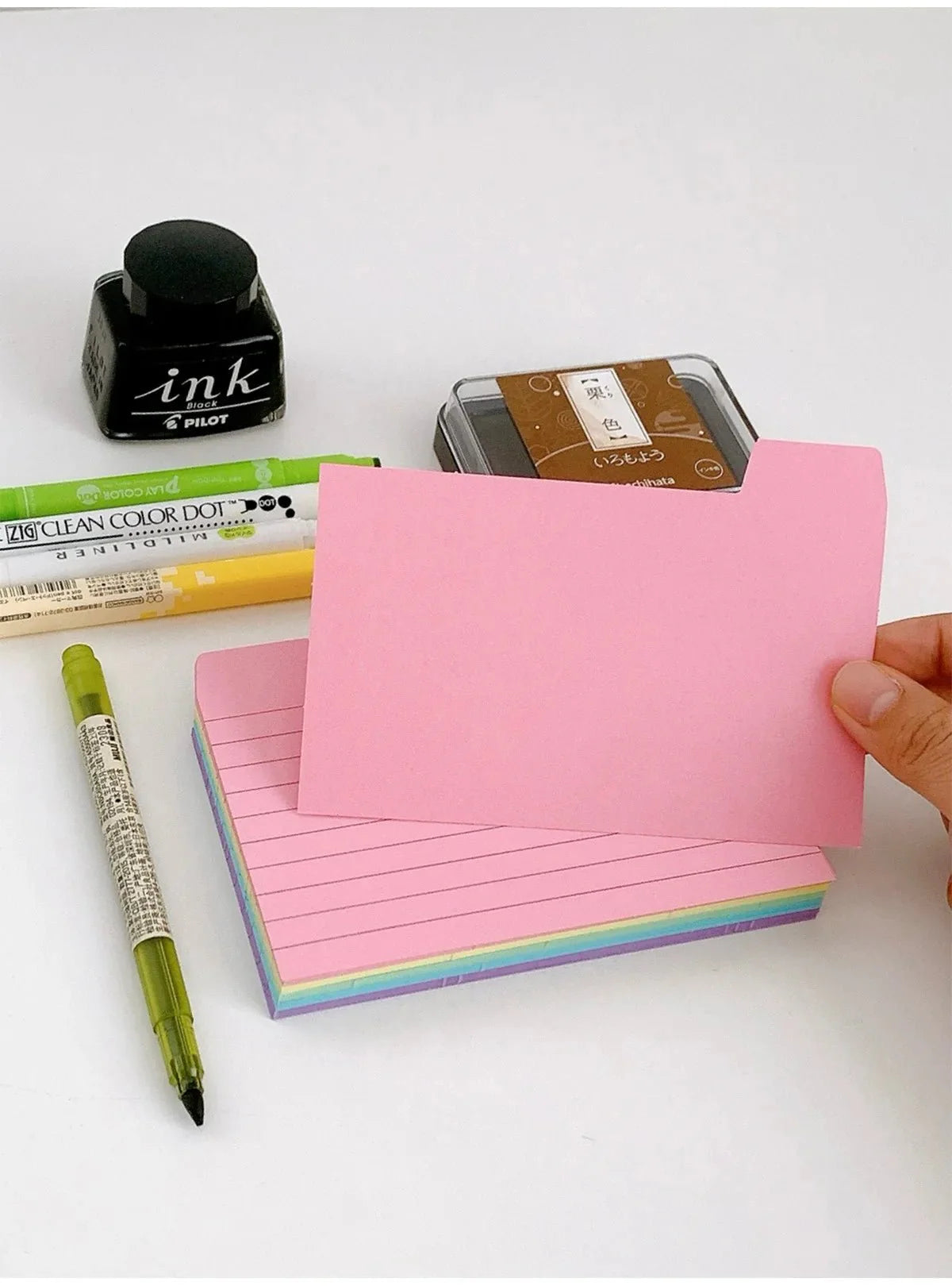 50 Pcs Index Label Papers with Tabs – 5 Colors