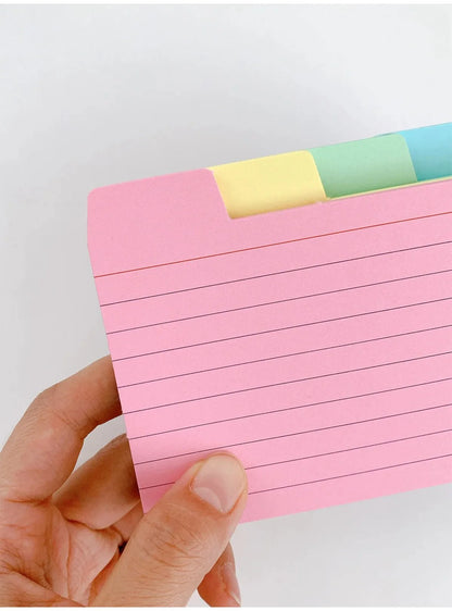 50 Pcs Index Label Papers with Tabs – 5 Colors