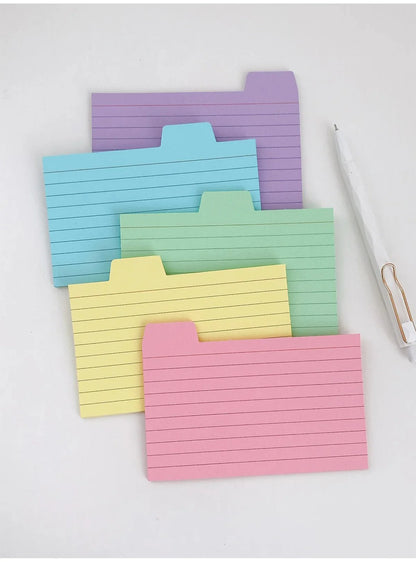 50 Pcs Index Label Papers with Tabs – 5 Colors