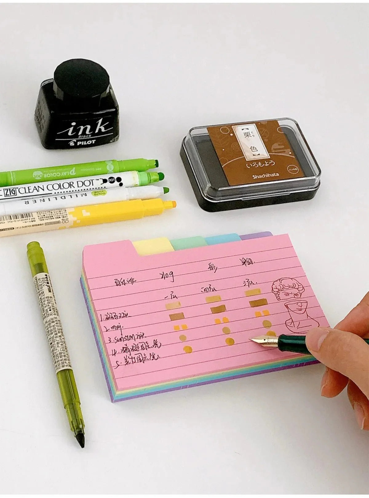 50 Pcs Index Label Papers with Tabs – 5 Colors