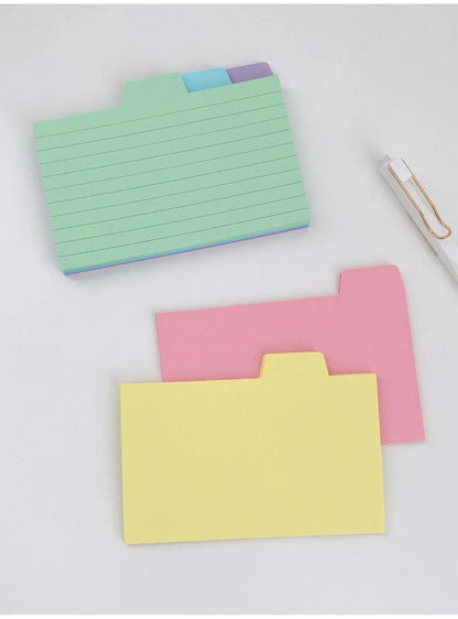 50 Pcs Index Label Papers with Tabs – 5 Colors
