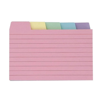 50 Pcs Index Label Papers with Tabs – 5 Colors