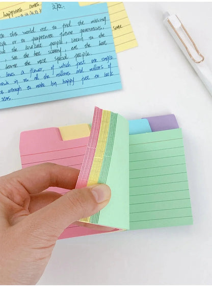 50 Pcs Index Label Papers with Tabs – 5 Colors