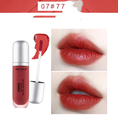 NOVO Crème Glacée Rouge à Lèvres Velours Mat Laque Liquide pour Étudiante