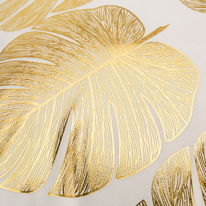 Elegant White and Gold Decorative Pillow Covers