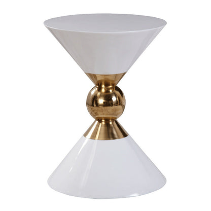 Table d'appoint style luxe léger, postmoderne, mini-table d'angle de canapé amovible, noire et blanche de style américain, en acier inoxydable de style néo-chinois.