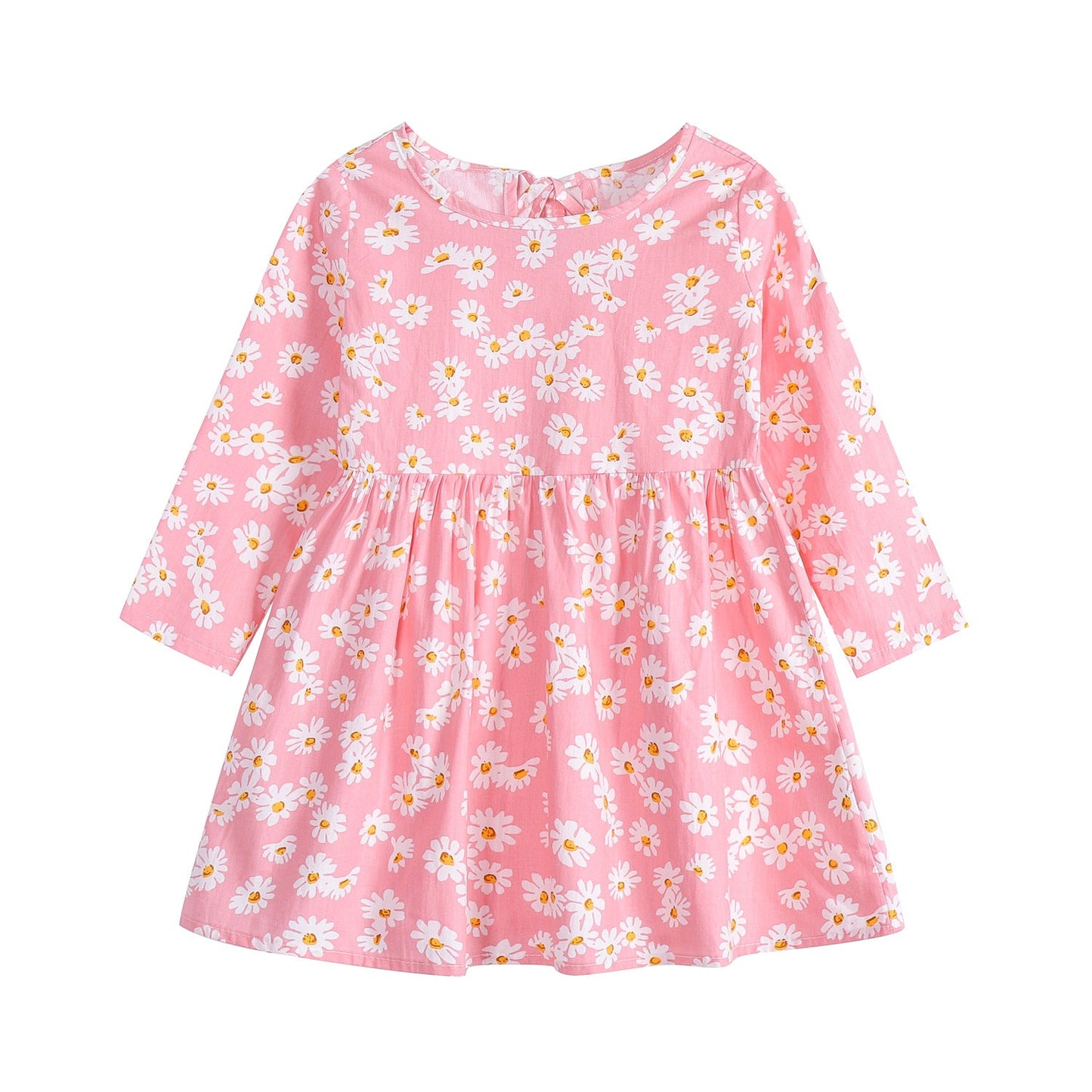 Robe en coton à manches longues à motif floral pour enfants