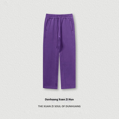 Solid Color Loose Track Pants Velvet Thickened Casual Pants