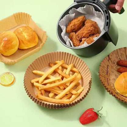 Accessoires en papier pour friteuse à air chaud, papier de cuisson jetable antiadhésif pour friteuse à air chaud, papier parchemin pour four à convection