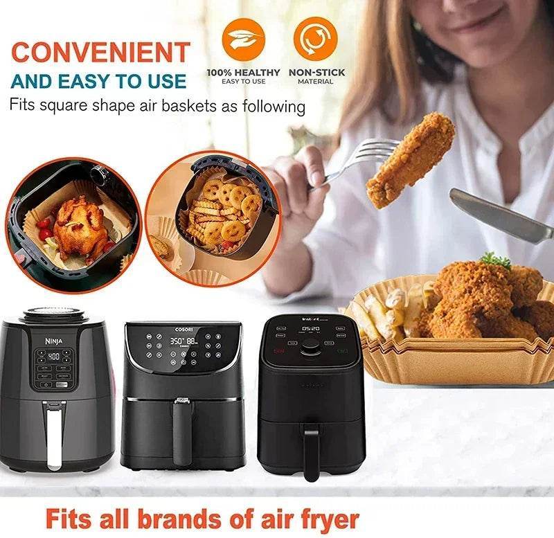 Accessoires en papier pour friteuse à air chaud, papier de cuisson jetable antiadhésif pour friteuse à air chaud, papier parchemin pour four à convection