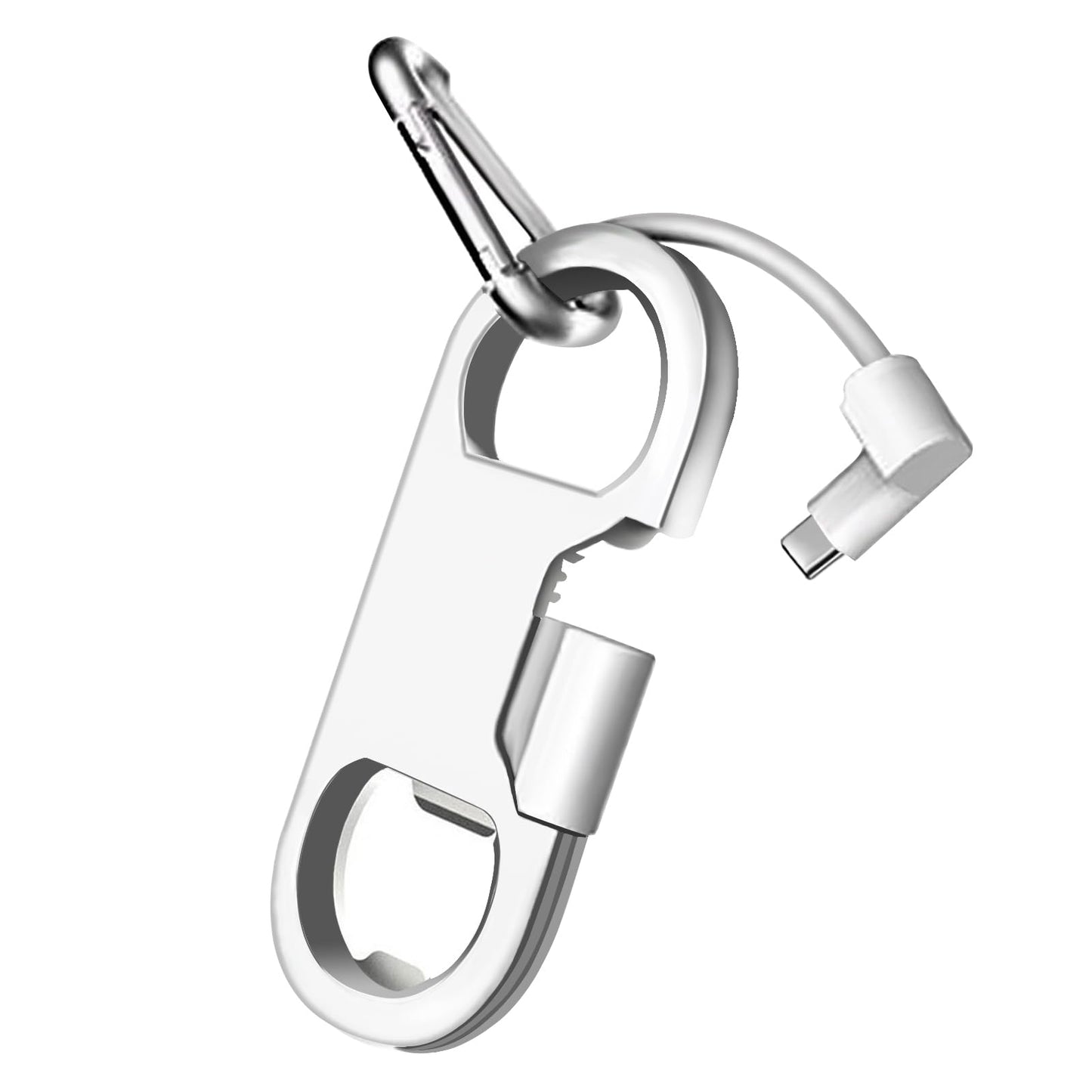 Keychain Charging Cable with Carabiner Bottle Opener - Fast Charge USB-C for Samsung Galaxy