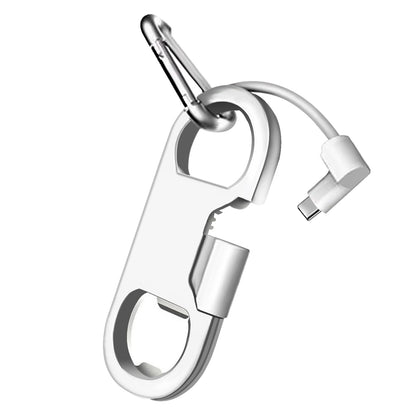 Keychain Charging Cable with Carabiner Bottle Opener - Fast Charge USB-C for Samsung Galaxy