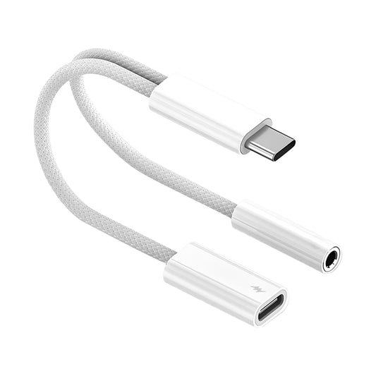 Adaptateur de chargeur et casque 3,5 mm, câble dongle jack auxiliaire USB Type C 2-en-1