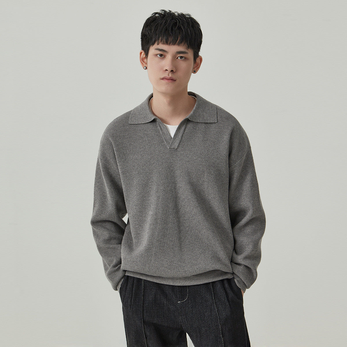 V-Neck Knit Sweater