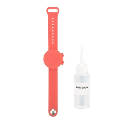 Pulsera desinfectante de silicona para exteriores con desinfectante de manos