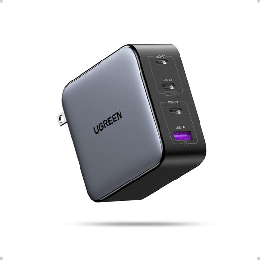 Chargeur USB C Gan 100 W, Adaptateur Secteur Compact Pliable à 4 Ports pour Ordinateur Portable à Charge Rapide