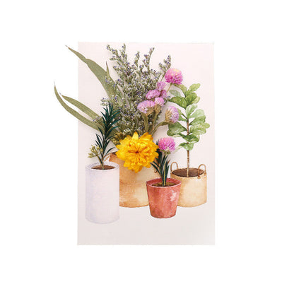 Material de bricolaje para tarjetas de felicitación con flores secas
