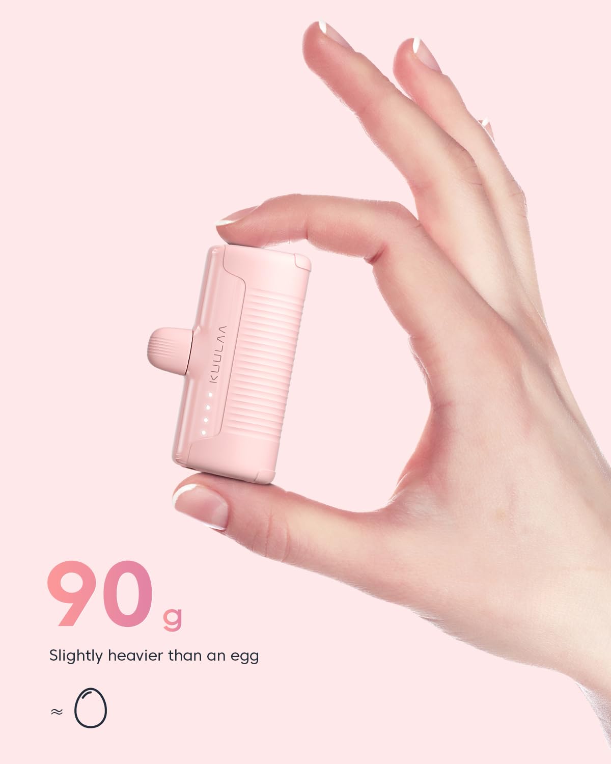 USB-C Power Bank 4500mAh with Built-In USB-C Plug - Mini Compact Portable Battery Pack
