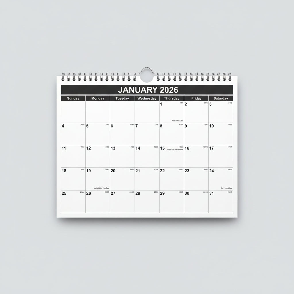 Monthly Wall Calendar (Jan 2026–Jun 2027) – 8.5” x 11” Spiral-Bound Hanging Plan