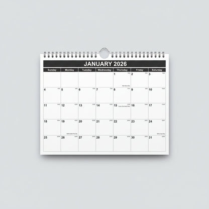 Monthly Wall Calendar (Jan 2026–Jun 2027) – 8.5” x 11” Spiral-Bound Hanging Plan