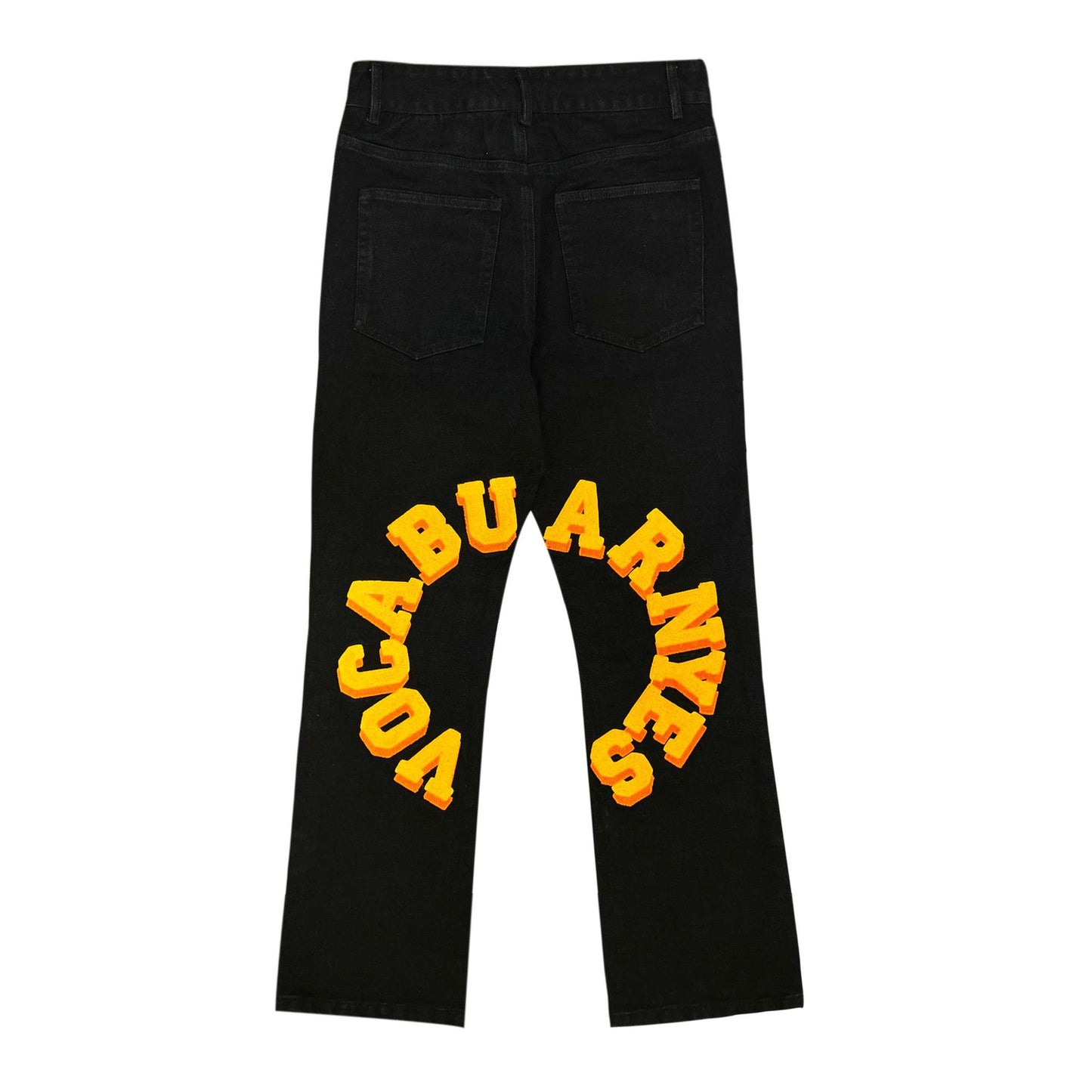 Pantalon en jean brodé avec serviette pour homme et femme
