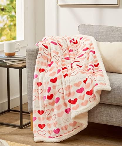 FAITH, HOPE, LOVE HOME DÉCOR Heart Throw Blanket – Ultra Soft Microplush 50"x60" | Cozy Love Theme Gift for Couch, Bed, Travel | Washable