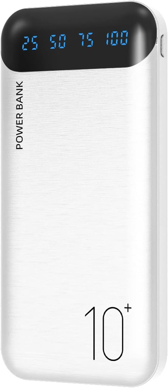 Slim Portable Charger External Battery Pack - Dual USB 2.4A Output Power Bank