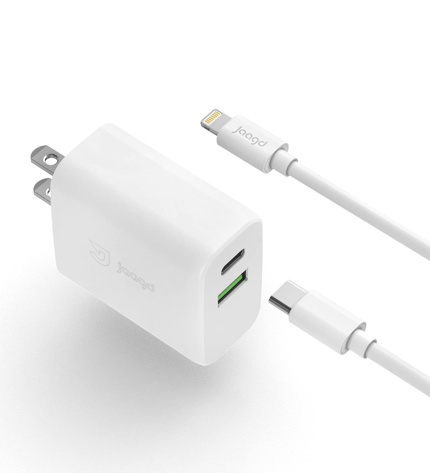 Charger For Iphone And Ipad, Usb C And Usb Dual Wall Charger Set With Type-C Lig