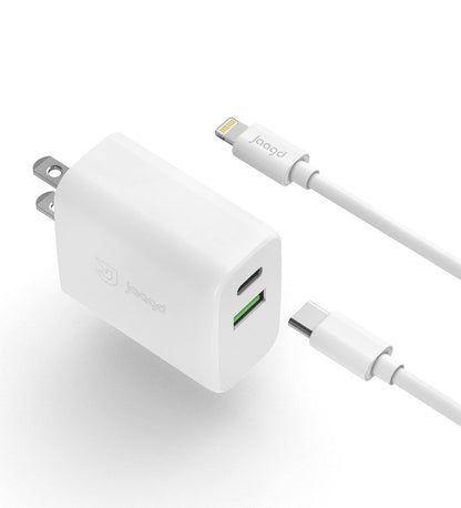 Charger For Iphone And Ipad, Usb C And Usb Dual Wall Charger Set With Type-C Lig